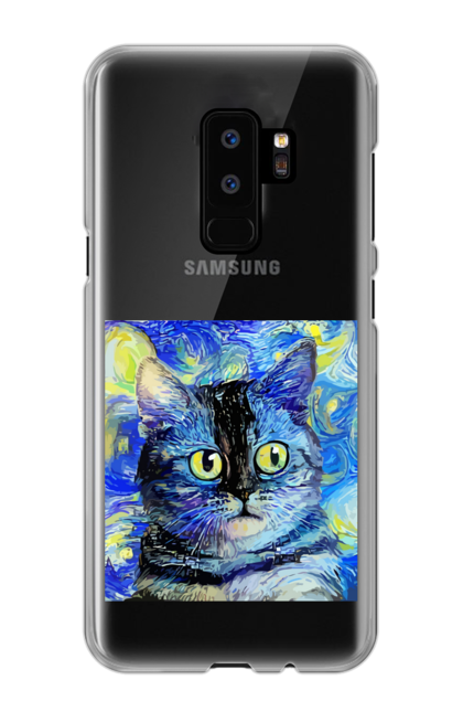 Чохол для телефону з принтом "Кіт ван Гога". Абстракція, гумор, жарт, кіт, мем, смішне, тварини. CustomPrint.market