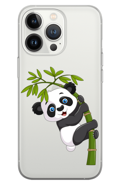 Чохол для телефону з принтом "Веселий панда арт". Ведмідь, веселий панда арт, панда, панда арт. CustomPrint.market