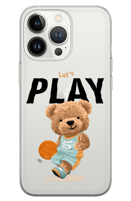 Чохол для телефону з принтом "Ведмедик грає в баскетбол". Баскетбол, ведмедик, ведмедик грає баскетбол, ведмідь, гра баскетбол, спорт, тварини. CustomPrint.market