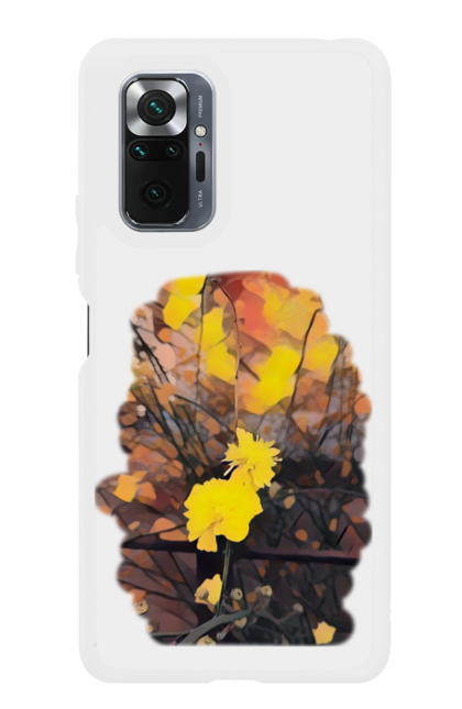 Чохол для телефону з принтом "Жовті квіти в теплих тонах". Живопис, жовтий, жовті квіти, затишок, кавовий, квіти, квітка, коричневий, малюнок, осінь, природа, теплий, тепло, художнє, хюге. CustomPrint.market