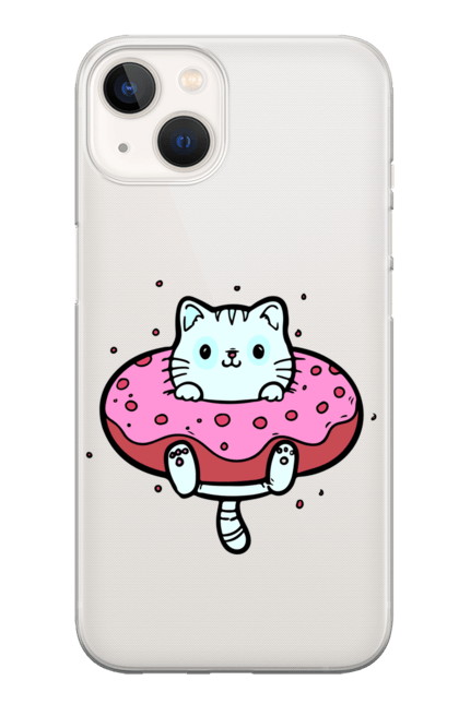 Чохол для телефону з принтом "Котик пончик". Звірі, коти, котик, миле, пончик, тварини. CustomPrint.market