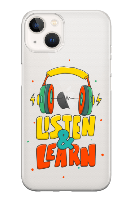 Чохол для телефону з принтом "Слухай і вчись". Люблю музику, музика, навушники, слухай музику. CustomPrint.market