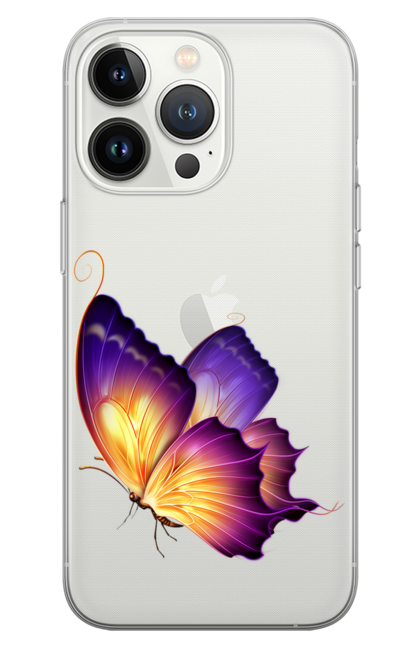 Чохол для телефону з принтом "Фіолетовий метелик". Метелик, фіолетова метелик. CustomPrint.market