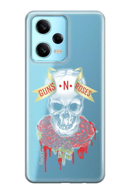 Чохол для телефону з принтом "Guns N Roses". Guns n roses, кров, музика, рок група, скелет, хард рок, хеві метал, череп. CustomPrint.market