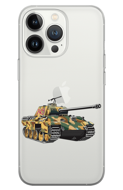 Чохол для телефону з принтом "Танк 145". Війна, гусениця, приціл, танк. CustomPrint.market
