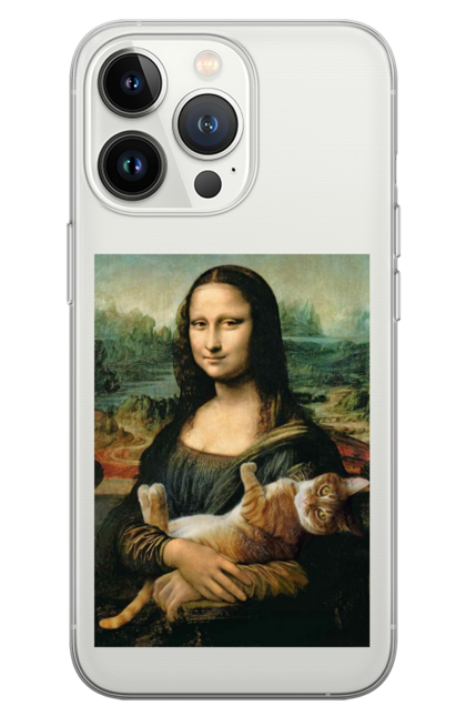 Чохол для телефону з принтом "Мона Ліза". Кот, котик, мем, мона лиза, монализа. CustomPrint.market