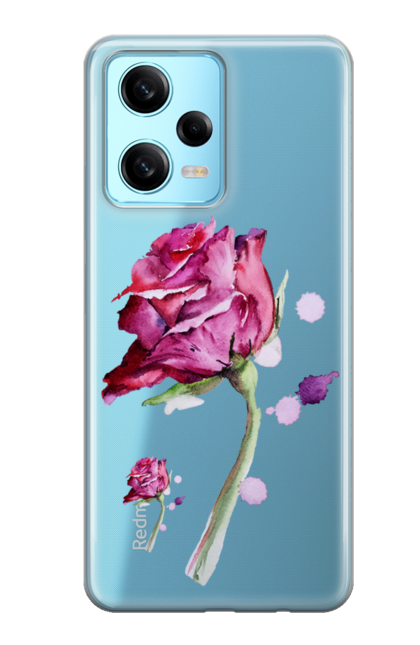 Чохол для телефону з принтом "Роза". Бризки, дівчатка, квіти, краса, природа, роза, рослини. CustomPrint.market