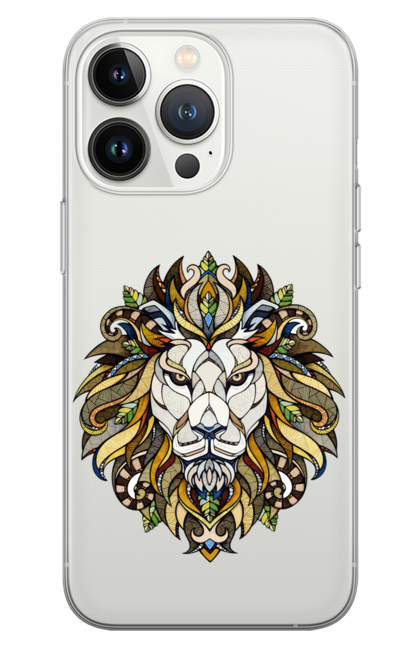 Чохол для телефону з принтом "Лев". Арт, грива, жовтий, лев, малюнок, тварини. CustomPrint.market