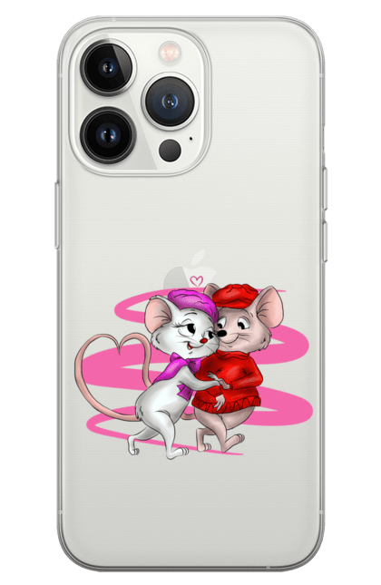 Чохол для телефону з принтом "Закохані мишки". День святого валентина, любов, мишки, парні футболки, почуття, серце. CustomPrint.market
