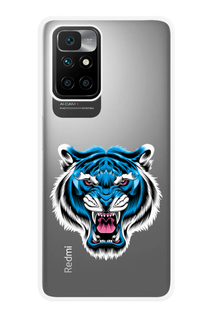 Чохол для телефону з принтом "Блакитний тигр". Блакитний тигр, голова тигра, тварини, тигр. CustomPrint.market