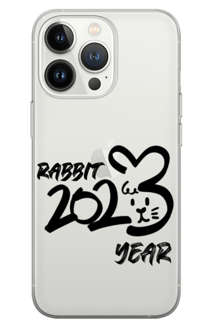 Чохол для телефону з принтом "Емблема року 2023". 2023, емблема року, кролик, логотип, напис, рік кролика. CustomPrint.market