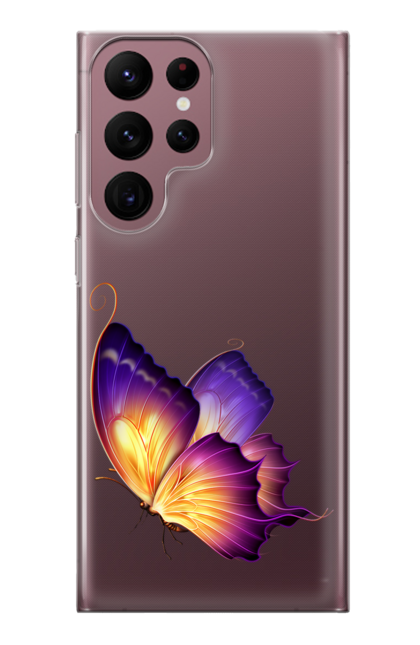 Чохол для телефону з принтом "Фіолетовий метелик". Метелик, фіолетова метелик. CustomPrint.market