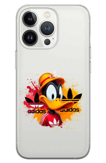 Phone case with prints Daffy Duck Adidas. Adidas, cartoon, character, daffy duck, duck, looney tunes, merrie melodies, warner brothers. 2070702