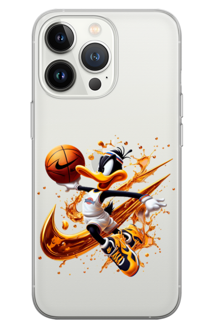 Phone case with prints Daffy Duck Nike. Cartoon, character, daffy duck, duck, looney tunes, merrie melodies, nike, warner brothers. 2070702