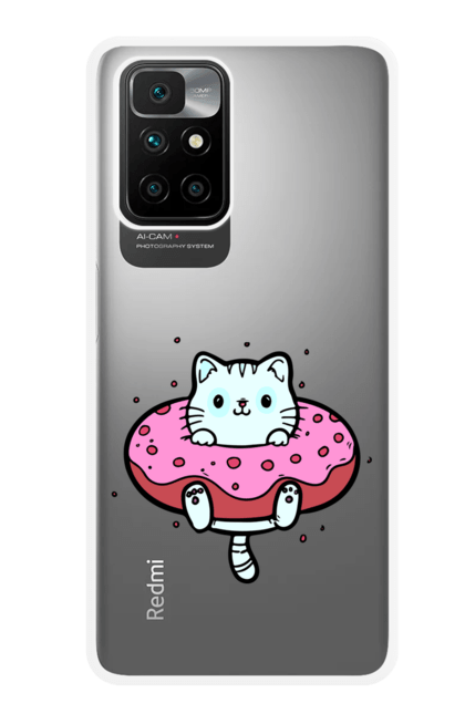 Чохол для телефону з принтом "Котик пончик". Звірі, коти, котик, миле, пончик, тварини. CustomPrint.market