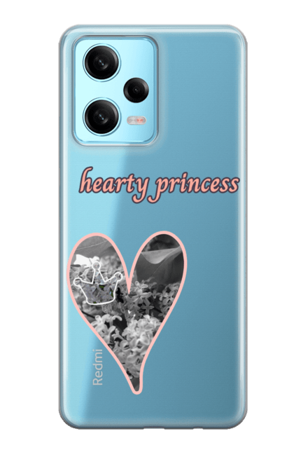 Чохол для телефону з принтом "Сердечна принцеса". Бузок, квіти, корона, любов, ніжна, ніжність, оригінальна, принцеса, серце, цікава. CustomPrint.market