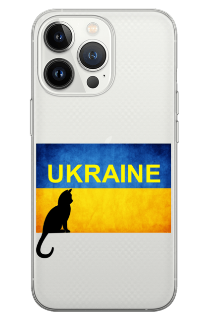 Чохол для телефону з принтом "Україна". Жовто блакитний, котик, прапор україни, силует кота, символіка, україна, чорний кіт. futbolka.stylus.ua