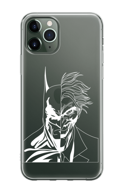 Чохол для телефону з принтом "Бетмен і джокер, білий". Бетмен, джокер, комікс, мультик. CustomPrint.market