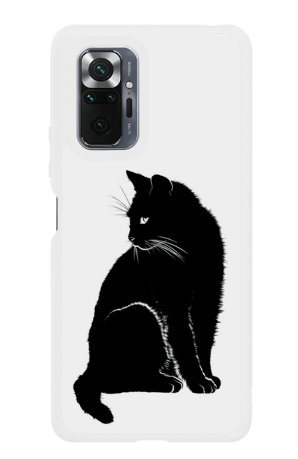 Чохол для телефону з принтом "Кішка, Силует". Кішка, силует, чорна кішка. CustomPrint.market