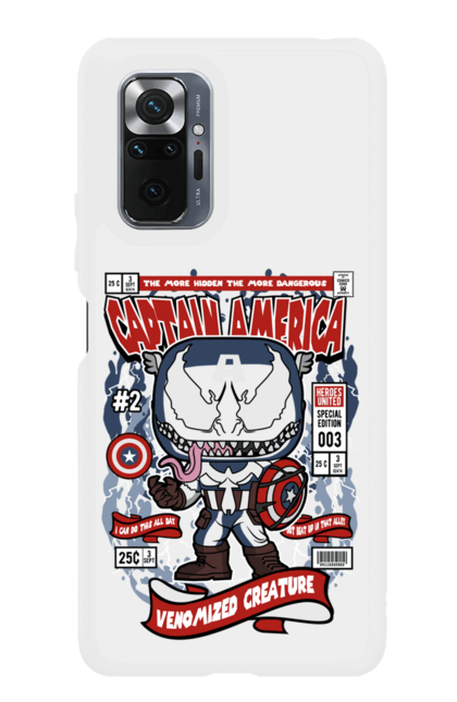 Чохол для телефону з принтом "Venom Captain America". Америка, дивуватися, капітан, капітан америка, людина-павук, отрута. CustomPrint.market