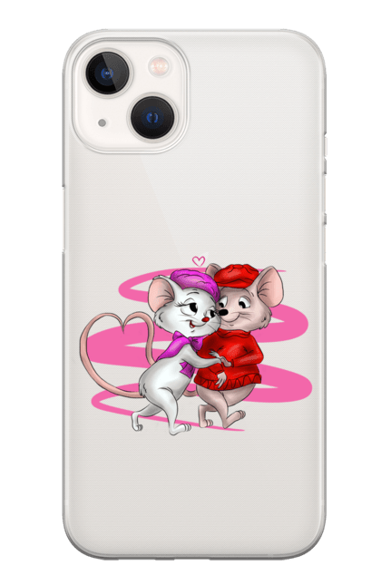 Чохол для телефону з принтом "Закохані мишки". День святого валентина, любов, мишки, парні футболки, почуття, серце. CustomPrint.market