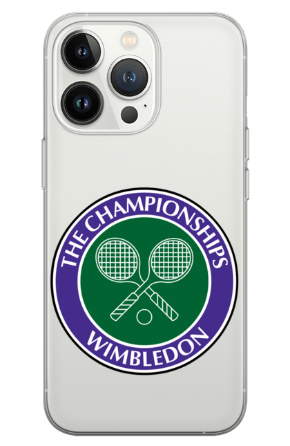 Чохол для телефону з принтом "Wimbledon тенісний турнір". Великий теніс, велокобритання, гравці, лондон, м`яч, призовий фонд, ракетка, спонсор, турнір на траві, турнірна сітка. CustomPrint.market