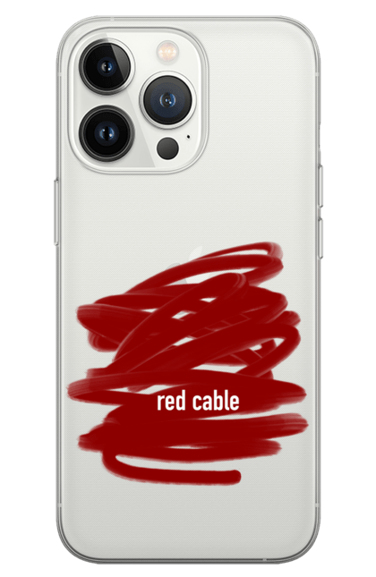 Чохол для телефону з принтом "Червоний кабель". Абстракція, графіка, експресія, колір, матриця, метафора, провод, техніка, філософія, червоний. CustomPrint.market