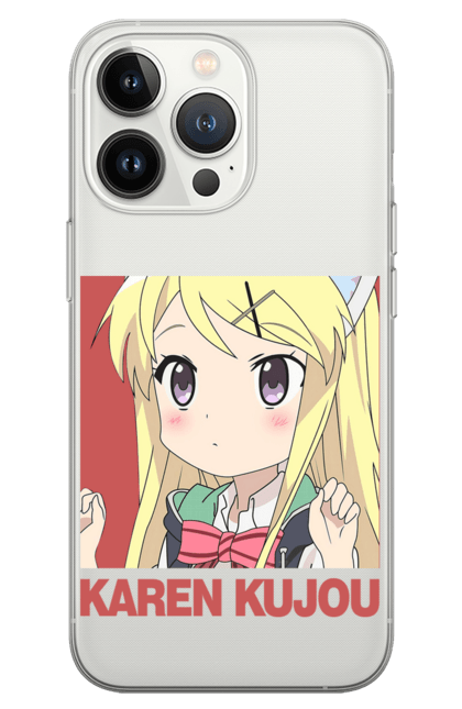 Phone case with prints Kiniro Mosaic Karen Kujo. Anime, gold mosaic, karen, karen kujo, kiniro mosaic, kinmoza, manga. 2070702