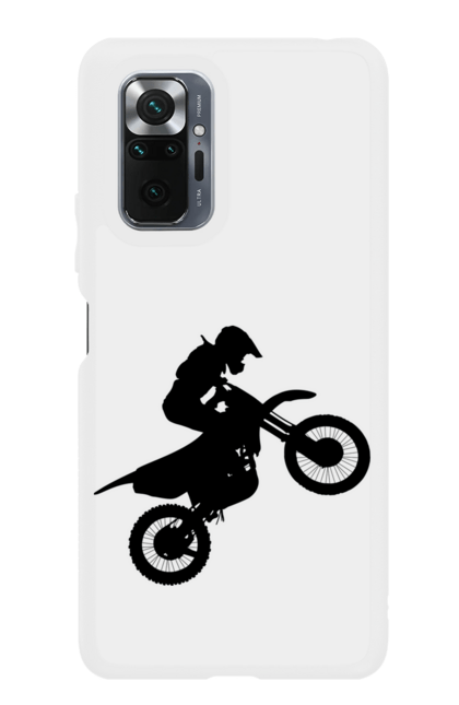Чохол для телефону з принтом "Силует Мотоцикліста". Мотоцикл, мотоцикліст, шолом. CustomPrint.market