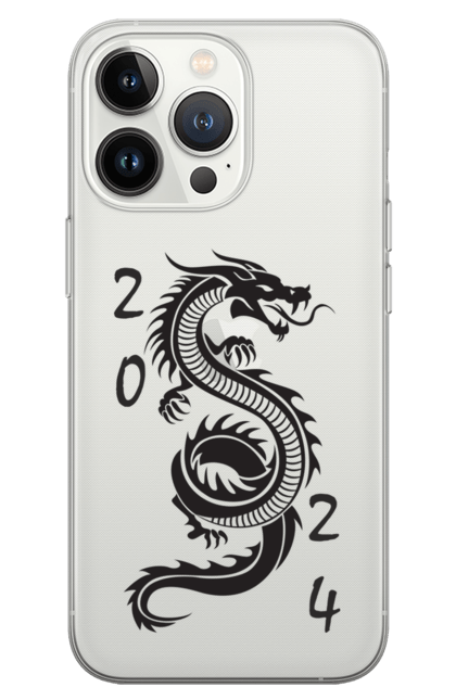 Чохол для телефону з принтом "Дракон 2024". 2024, dragon, new year, дракон, китайський дракон, китайський новий рік, новий рік, різдво, стиль. CustomPrint.market