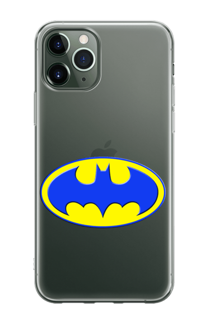 Чохол для телефону з принтом "Бетмен жовто блакитний логотип". Бетмен, бетмен логотип, україна. CustomPrint.market