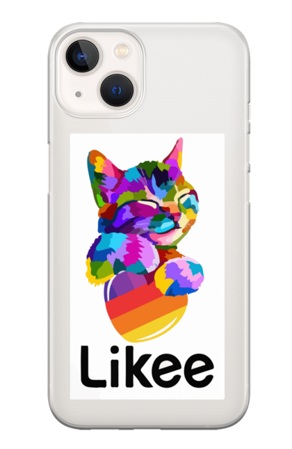 Чохол для телефону з принтом "Котик Лайки". Likee, кіт, котик, серце, соціальна мережа. CustomPrint.market