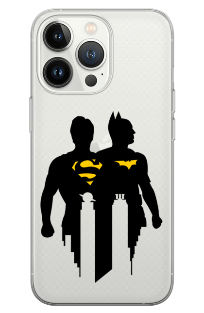 Чохол для телефону з принтом "Бетмен і супермен". Бетмен, брюс уейн, герої, криптоніт, мультперсонажі, супергерої, супермен, темний лицар. CustomPrint.market