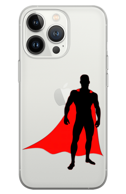 Чохол для телефону з принтом "Супермен". Кларк кент, комікси, силует, супергерої, супермен. CustomPrint.market