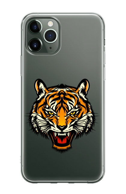 Чохол для телефону з принтом "Голова жовтого тигра". Голова тигра, джунглі, жовтий тигр, тварини, тигр. CustomPrint.market