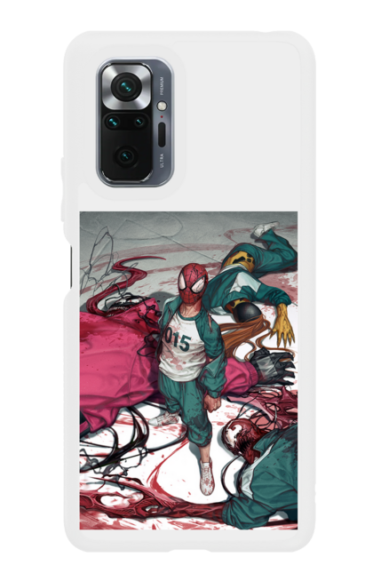 Чохол для телефону з принтом "Гра в кальмара, людина павук". Гра в кальмара, кальмар, людина павук, серіал. CustomPrint.market