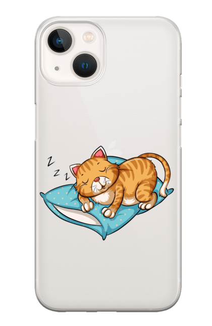 Чохол для телефону з принтом "Сплячій котик". Дитяча, для дітей, кот, котик, милі, сплячій котик. CustomPrint.market