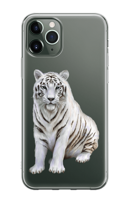 Чохол для телефону з принтом "Тигр". Білий, тварини, тигр. CustomPrint.market