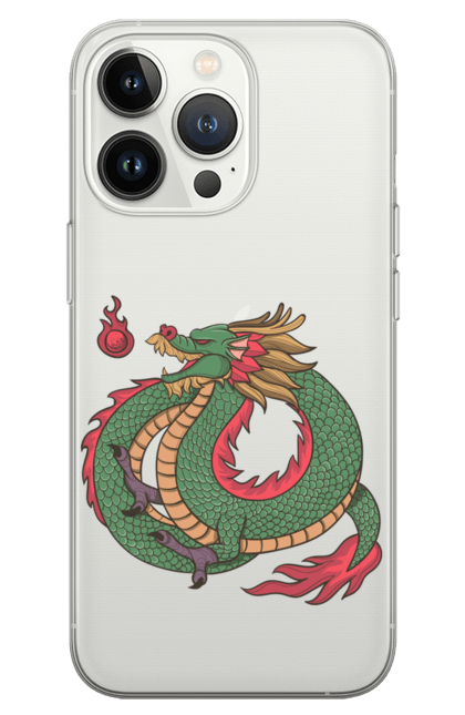 Чехол для телефона с принтом Дракон. Дракон, животное, зеленый дракон, китайский дракон, символ. 2070702