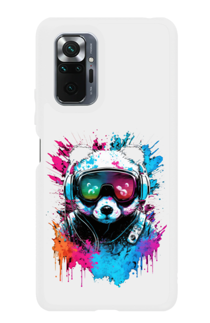 Чохол для телефону з принтом "Панда в VR шолом". Віртуальна реальність, гік, панда, персонаж, шолом. CustomPrint.market