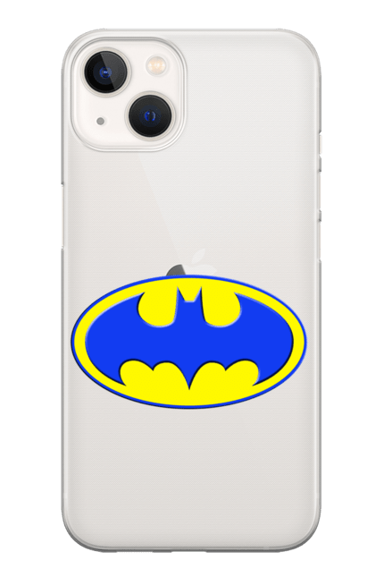 Чохол для телефону з принтом "Бетмен жовто блакитний логотип". Бетмен, бетмен логотип, україна. CustomPrint.market
