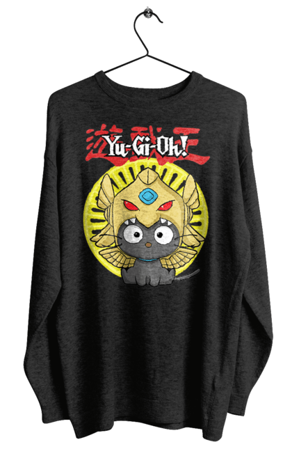 Свитшот женский с принтом Yu Gi Oh! Чококэт. Chococat, hello kitty, yu-gi-oh, аниме, бренд, персонаж, хелло китти, чококэт, югио. 2070702