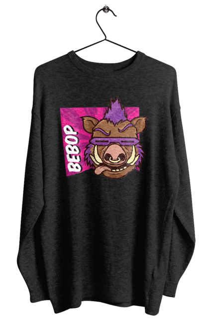 Women's sweatshirt with prints Teenage Mutant Ninja Turtles Bebop. Animated series, bebop, comic, ninja, ninja turtles, villain. 2070702