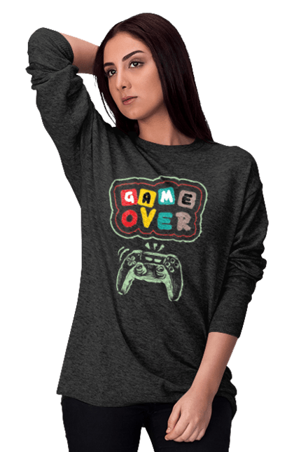 Women's sweatshirt with prints Game over (2). End, game, game is over, game over, life, sadness. 2070702