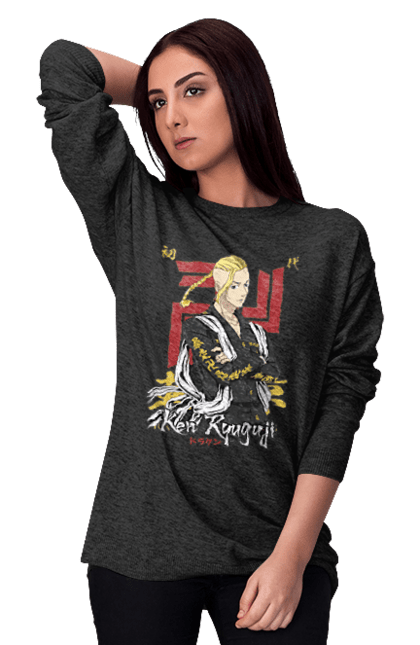 Women's sweatshirt with prints Tokyo Revengers Draken. Anime, draken, ken ryuguji, ken-chin, manga, serial, tokyo manji gang, tokyo revengers. 2070702