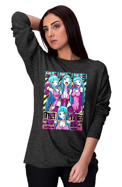 Women's sweatshirt with prints Me! Me! Me!. Anime, clip, daoko, teddyloid, young woman. 2070702