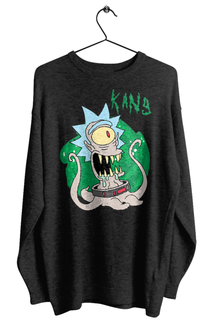 Women's sweatshirt with prints Rick and Morty. Adventures, black humor, cartoon, rick, rick and morty, sci-fi, tragicomedy. 2070702