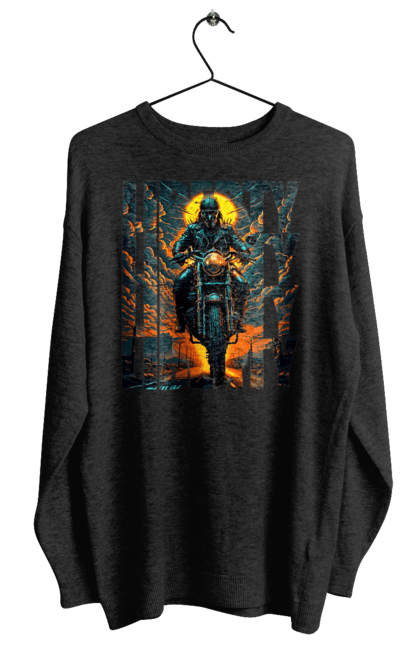 Світшот жіночий з принтом "Байкер". Байкер, мотоцикліст, подорожі, свобода, туризм. 2070702