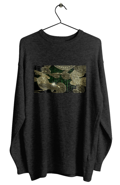 Світшот жіночий з принтом "Біткойн". Багатство, біткойн, валюта, гроші, криптовалюта, курс, майнінг, матриця, монета, розкіш, цифровий світ. 2070702