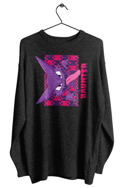 Women's sweatshirt with prints Haunter. Anime, games, haunter, nintendo, pokemon, pokemon go. 2070702